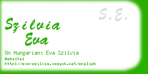 szilvia eva business card